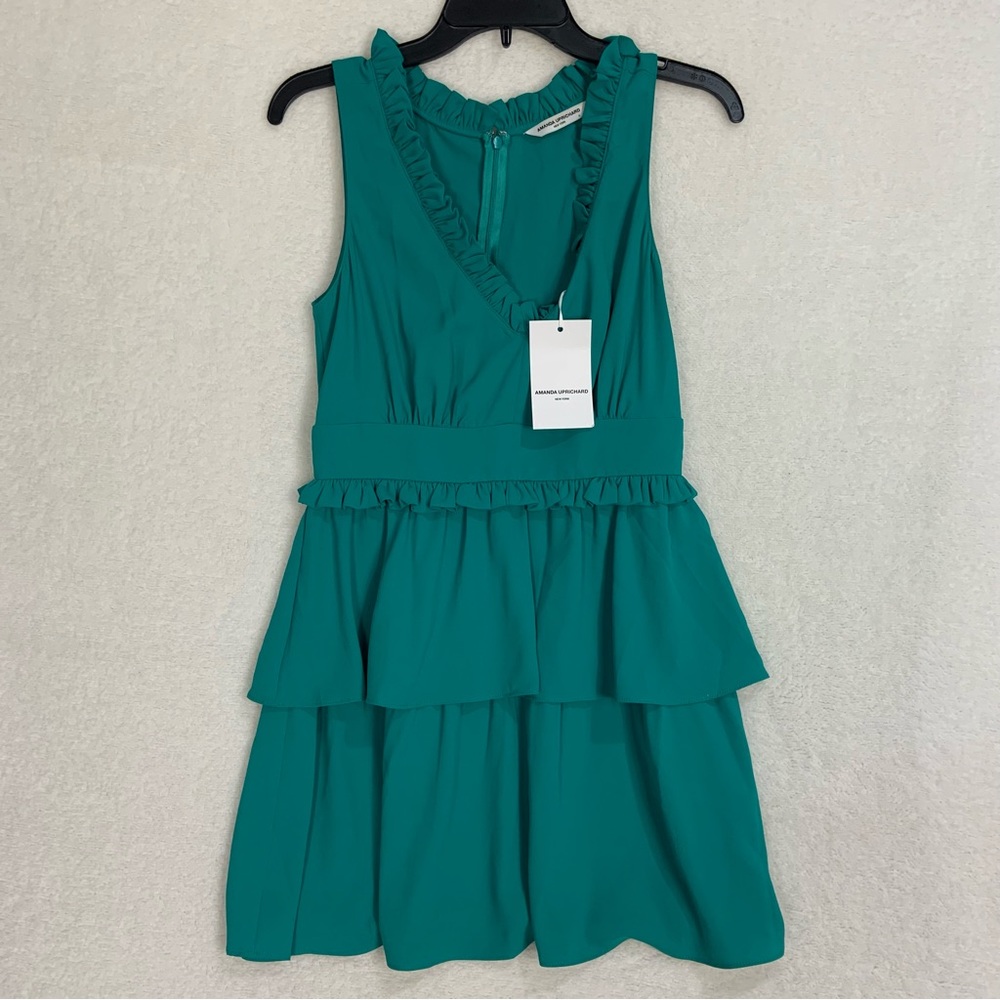 Amanda Uprichard A-Line Mini Dress Revolve Sleeveless Ruffle Pleated NWT Size S